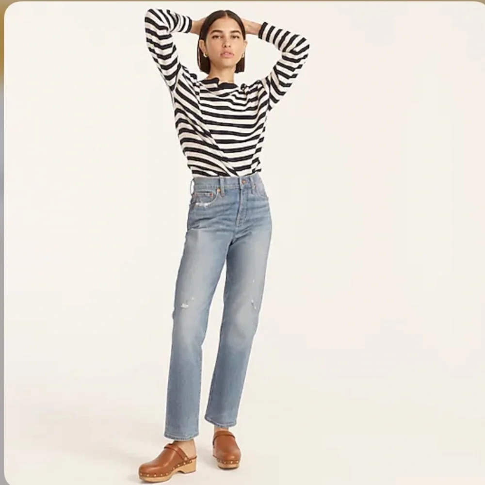 NWT J.‎ Crew High-Rise '90s Classic Straight Jean in Honeydew Wash